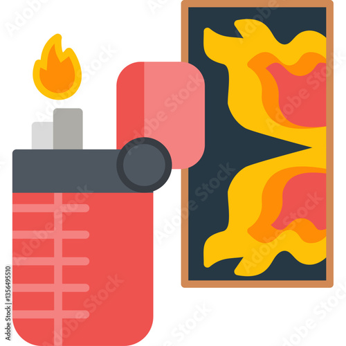 Fire Lighter Icon Vector Element