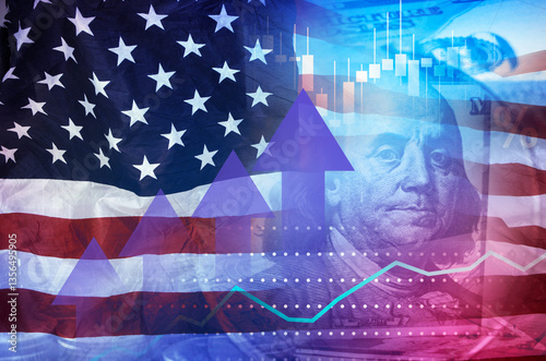 US Economic crisis , stock market graph , economy problem , investment analysis concept photo
