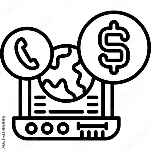 Online Money Icon Vector Element