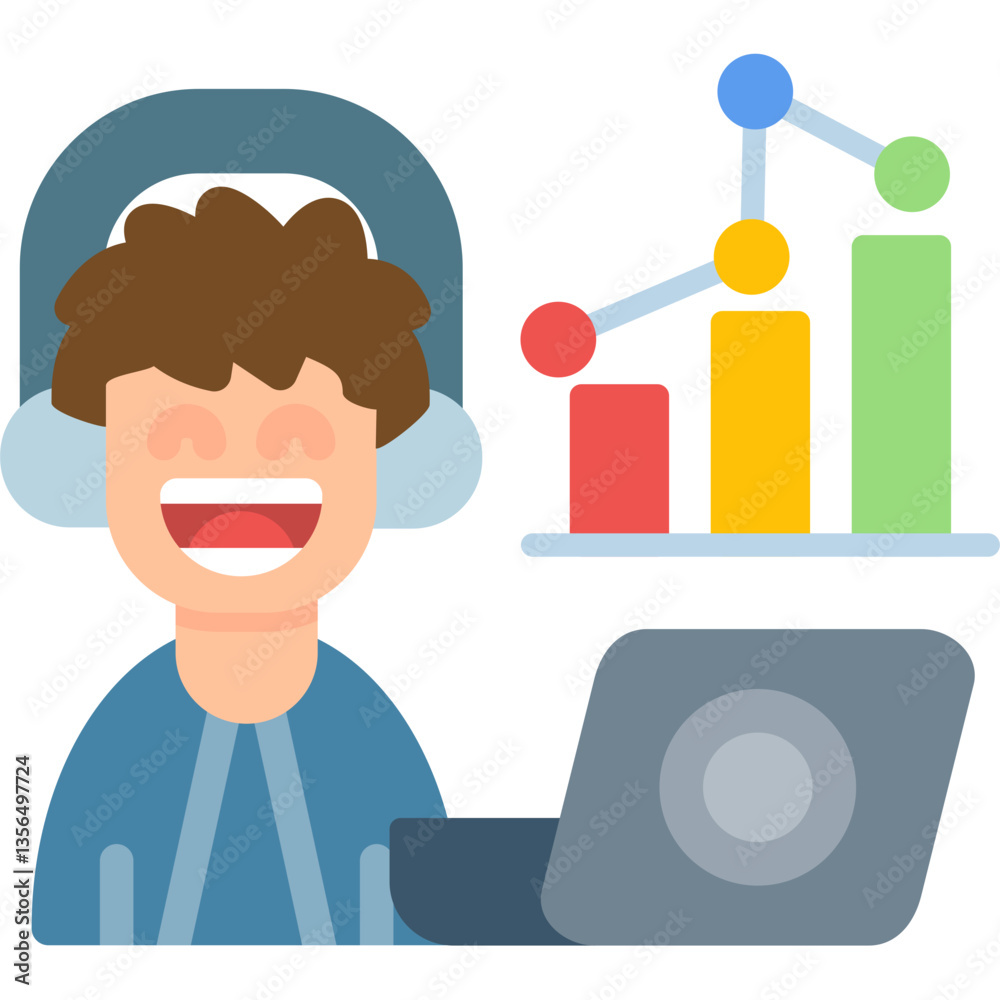 Data Analyst Icon Vector Element