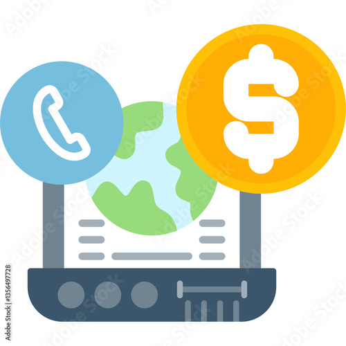 Online Money Icon Vector Element
