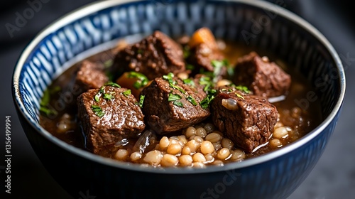 hearty stew with beef barley and vegetables