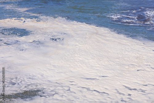 Pollution on beaches along the coast