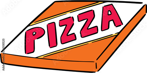 Illustration of pizza box