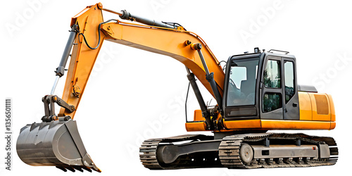 excavator  isolated on white background PNG , AI GENERATED