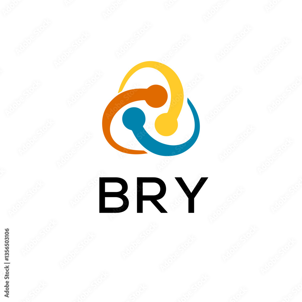 Obraz premium BRY creative minimalist letter logo.
