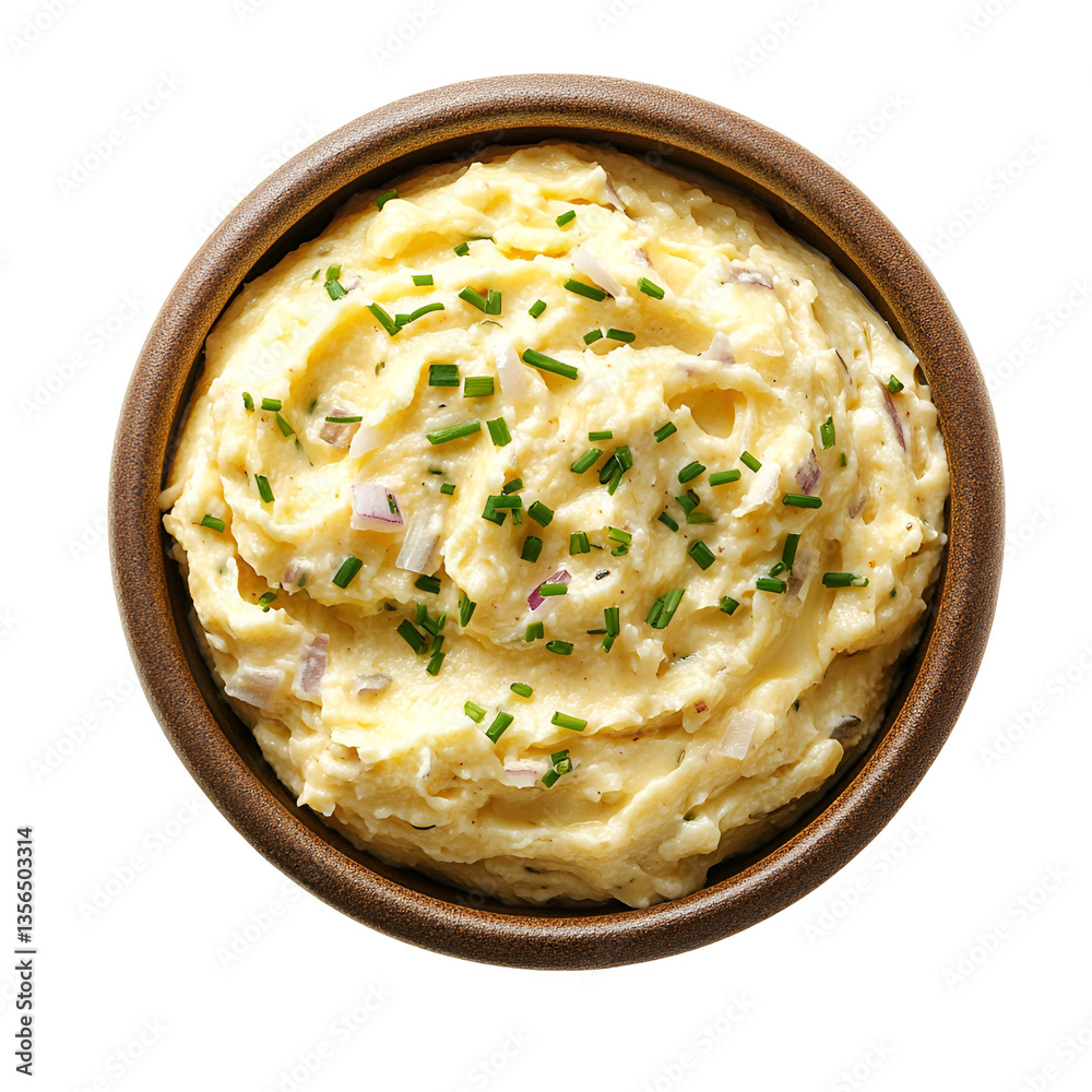 Creamy Mashed Potatoes with Chives and Onions in a Bowl Creamy Mashed Potatoes with Chives and Onions in a Bowl