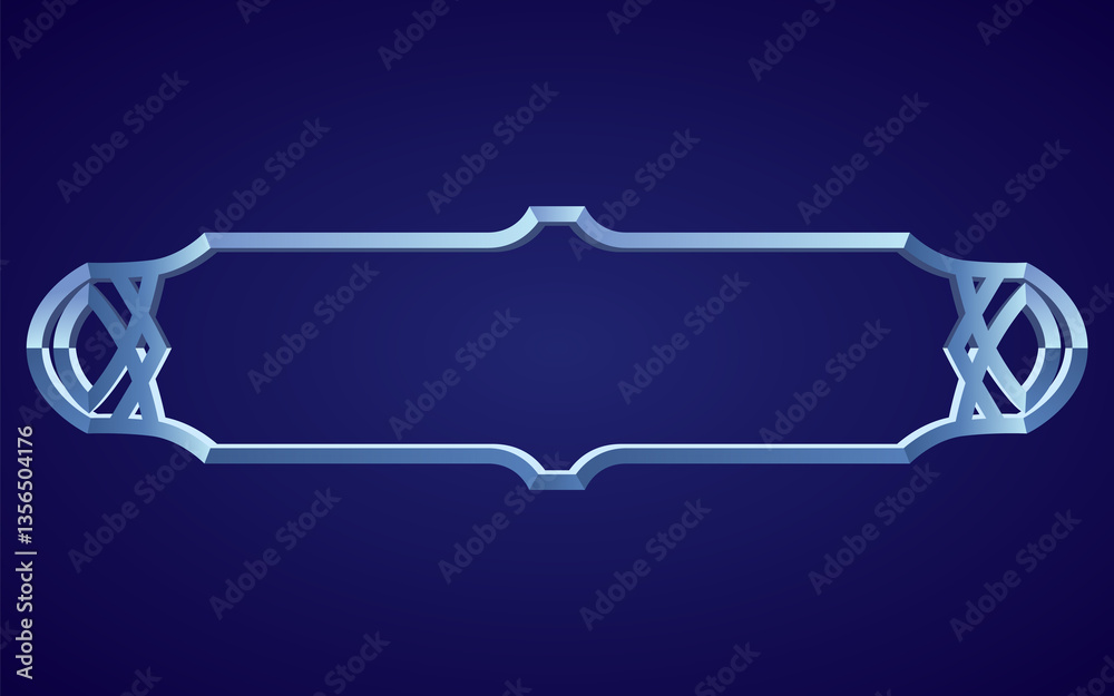 Frame medieval game ui. Empty rectangle frame in old style, interface element. Metallic banner or decorative border. cartoon of blank rectangle button