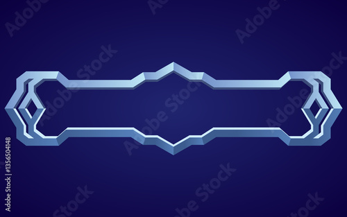 Obraz na płótnie Frame medieval game ui. Empty rectangle frame in old style, interface element. Metallic banner or decorative border. cartoon of blank rectangle button w salonie