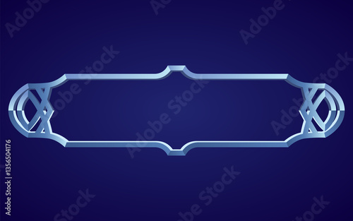 Obraz na płótnie Frame medieval game ui. Empty rectangle frame in old style, interface element. Metallic banner or decorative border. cartoon of blank rectangle button w salonie