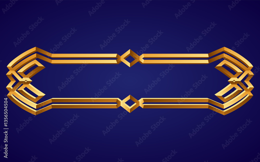 Frame medieval game ui. Empty rectangle frame in old style, interface element. Metallic banner or decorative border. cartoon of blank rectangle button