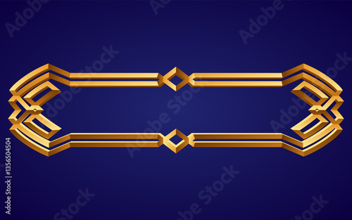 Obraz na płótnie Frame medieval game ui. Empty rectangle frame in old style, interface element. Metallic banner or decorative border. cartoon of blank rectangle button w salonie