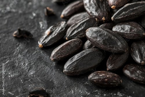 Tonka Bean: Close-up of Black Spice Seed for Baking and Cooking