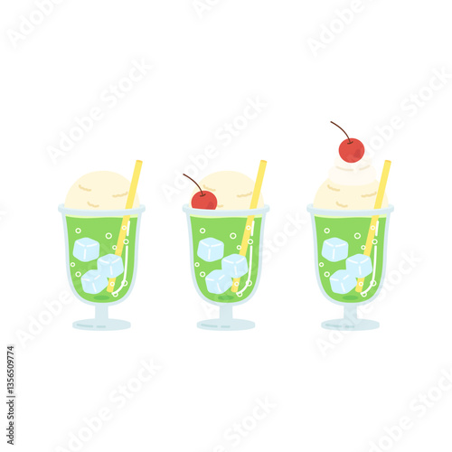 green melon soda drink