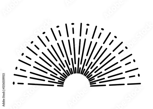 Obraz na płótnie Sunburst firework explosion. Retro hand drawn sparkle. Bursting or light rays, linear drawing. trendy hand drawn retro isolated design element w salonie