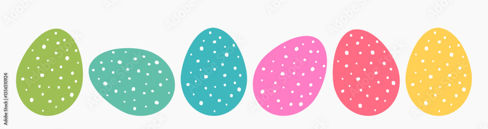 Easter eggs colorful pastel collection. Easter eggs speckled icons. Vector illustration. Easter eggs colorful pastel collection. Easter eggs speckled icons. Vector illustration.