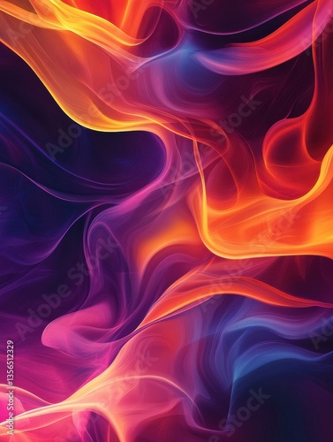 Fire abstract background concept. Vibrant flames dancing against a dark background, representing intense heat and energy.