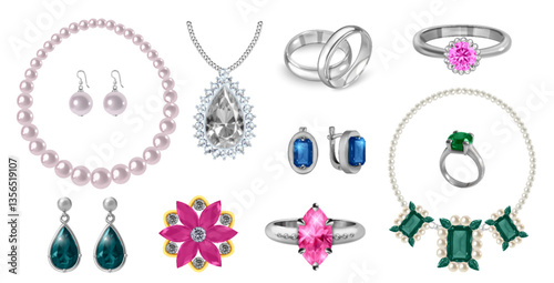 Jewelry on White  background