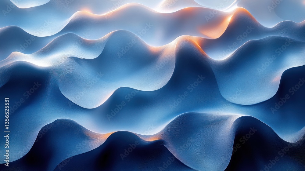 Obraz premium Serene Snow Dunes: A Symphony of Blue and Gold