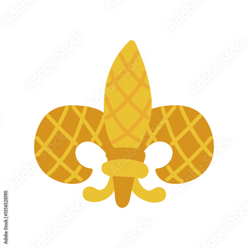 Illustration of the Mardi Gras symbol in color flat style. It is suitable for decorating holiday materials, invitations, decorations and promotional materials related to carnival events, parties