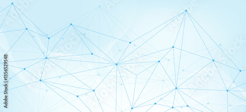 Abstract digital connection dots and lines. Technology polygonal background. Network connection structure. Plexus effect.  Illustration.