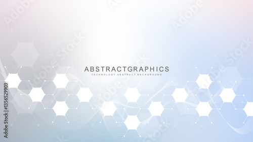 Health care abstract background with hexagons, lines and dots. Medical innovation banner template concept. Biology and pharmaceutical technology background. Vector illustration.
