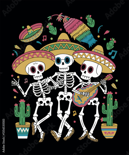 "Festive Day of the Dead Skeletons ''