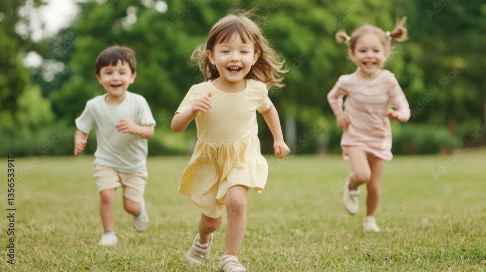 Children enjoying a fun day of play in a park outdoor environment joyful moments captured Children enjoying a fun day of play in a park outdoor environment joyful moments captured