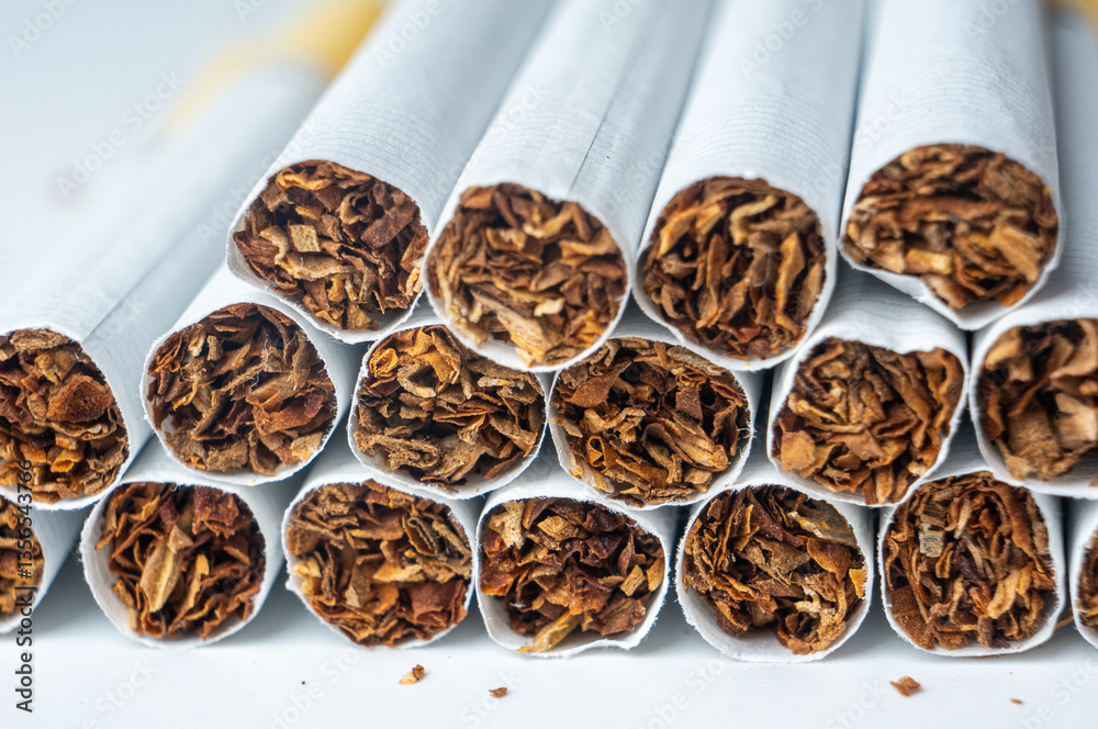 Close-up of a portion of nicotine cigarettes