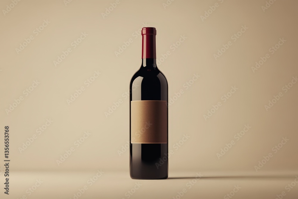 Fototapeta premium An elegantly presented bottle of dark wine with label