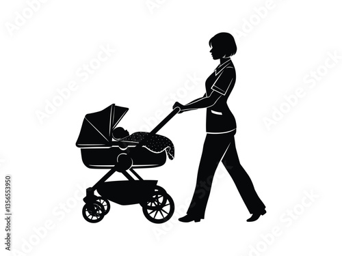 Paramedic Mom Silhouette Mothers Day Heroine Art
