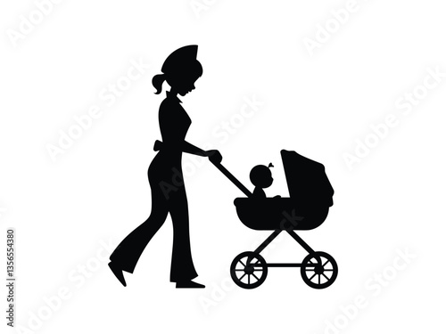 Paramedic Mom Silhouette Mothers Day Heroine Art