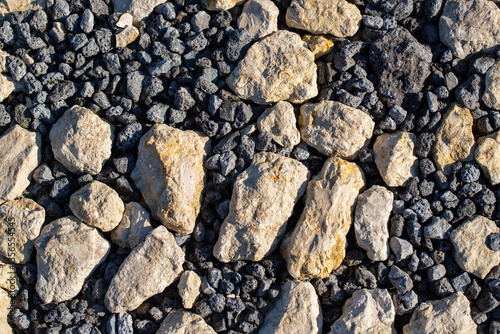 Texture of small slag stones, background.