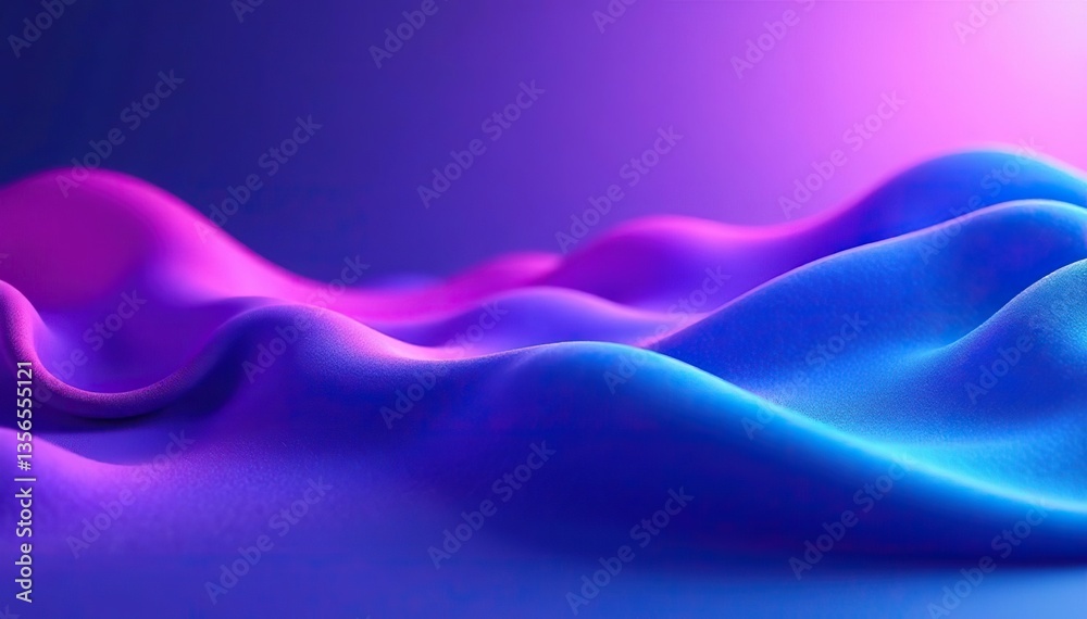 Obraz premium Abstract background of Purple and Blue 3D Waves in a multicolored 3D render, multicolored, waves