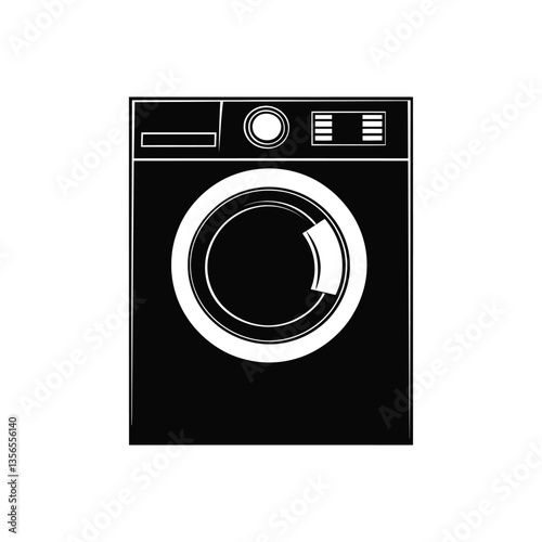 washing machine vector and illustration on solid color background laundry machine icon and logo