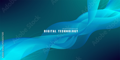 abstract green blue Lines  Technology gradient background, business technology digital communication template, illustration element, future banner poster cover pattern creative graphic vector