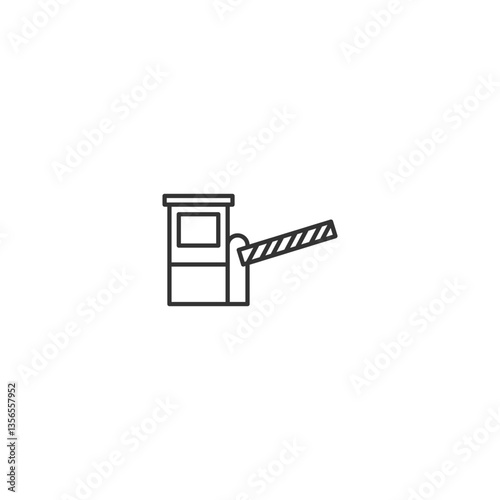 Minimalist linear icon of parking barrier gate with boom arm.