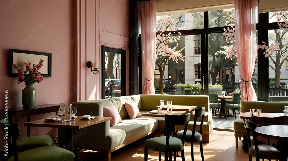 Obraz premium Modern luxury hotel living room with contemporary furniture and cozy design