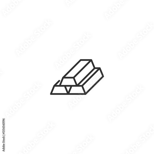 Minimalist gold bars icon for financial and investment concepts.