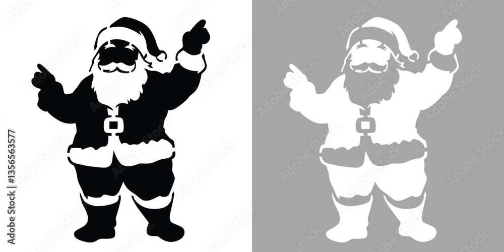 Fototapeta premium Santa Claus Stencil | Christmas DIY Spray Paint & Laser Cut Template