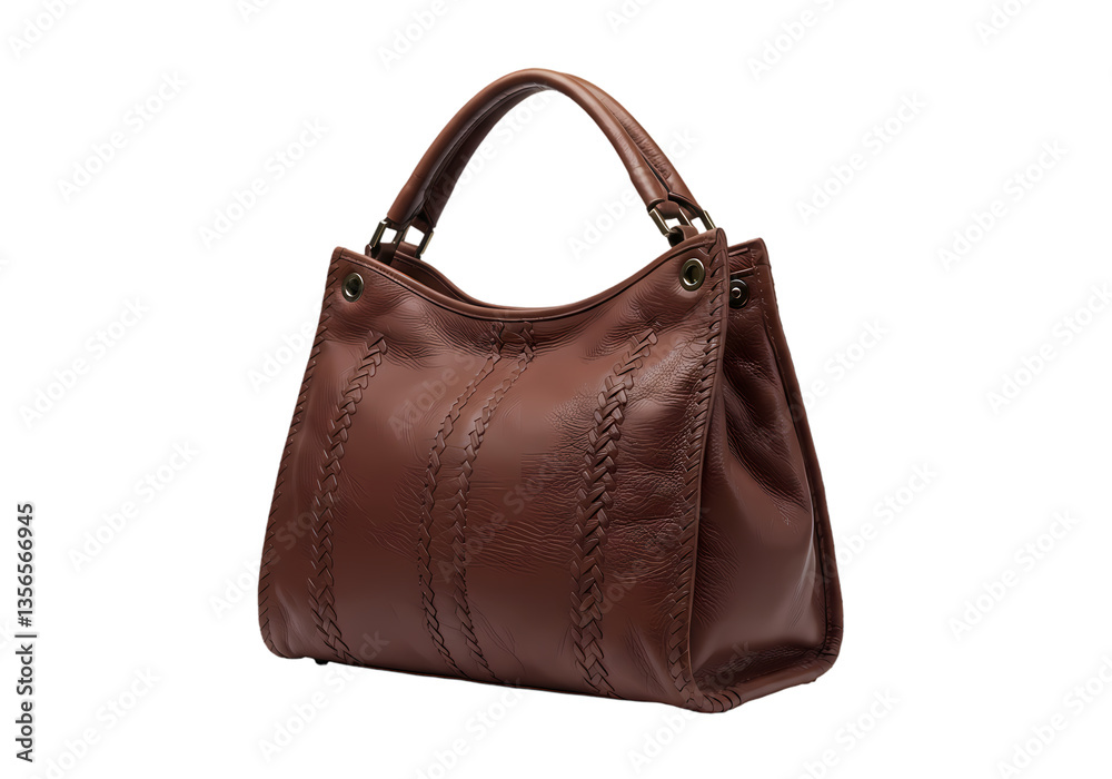Brown Leather Handbag isolated on transparent background Brown Leather Handbag isolated on transparent background