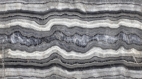 Striking layers of black and white stone showcasing natural patterns and textures