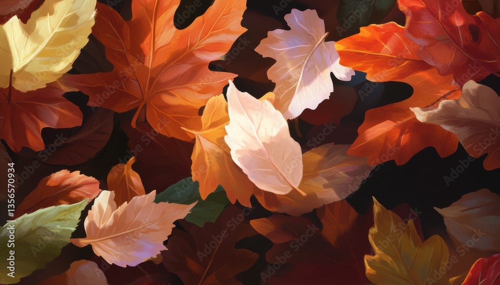 Colorful autumn leaves in warm gradient nature natural environment close-up view seasonal beauty Colorful autumn leaves in warm gradient nature natural environment close-up view seasonal beauty