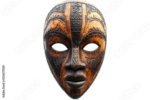 Cuadro en lienzo An Ancient African Mask, Rich In Tribal Artistry And Cultural Heritage, Showcasi