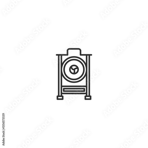 Linear basketball backboard icon with hoop in minimalist style.