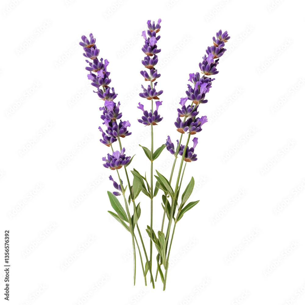 Obraz premium Lavender Flowers isolated on white or transparent background, png clipart, design element
