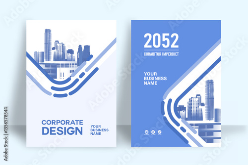 City Background Business Book Cover Design Template