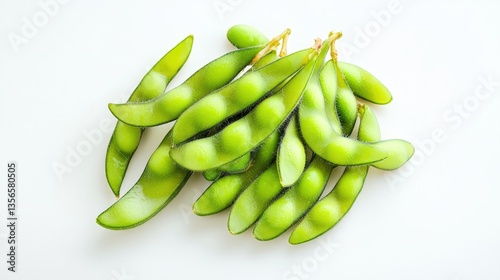 Wallpaper Mural Fresh Green Edamame Pods on White Background for Healthy Eating and Cooking Inspirations Torontodigital.ca