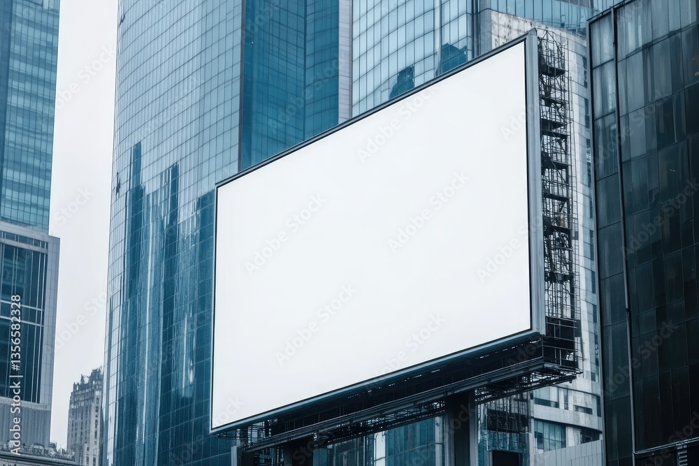 Detailed Picture of Mockup of Billboard in the City