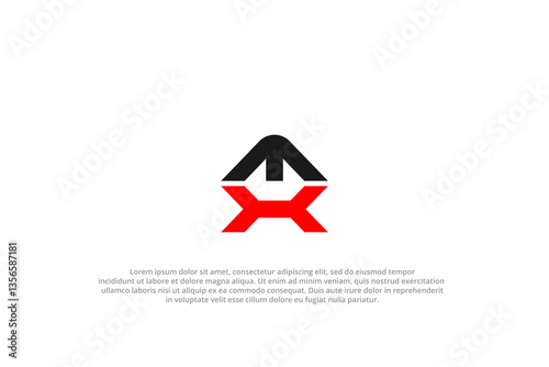 letter ex or eh abstract business modern minimalist logo